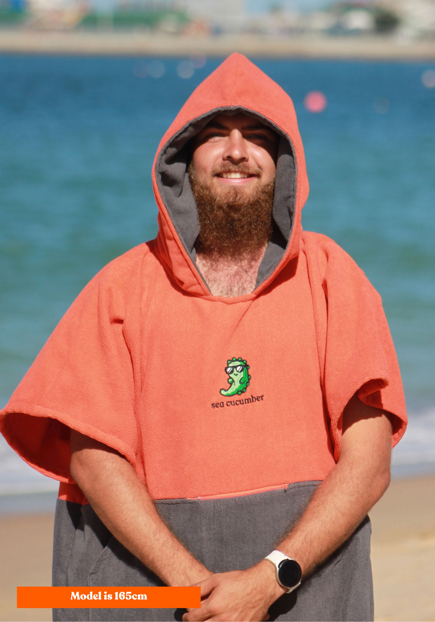 Sunset Orange Towel Poncho