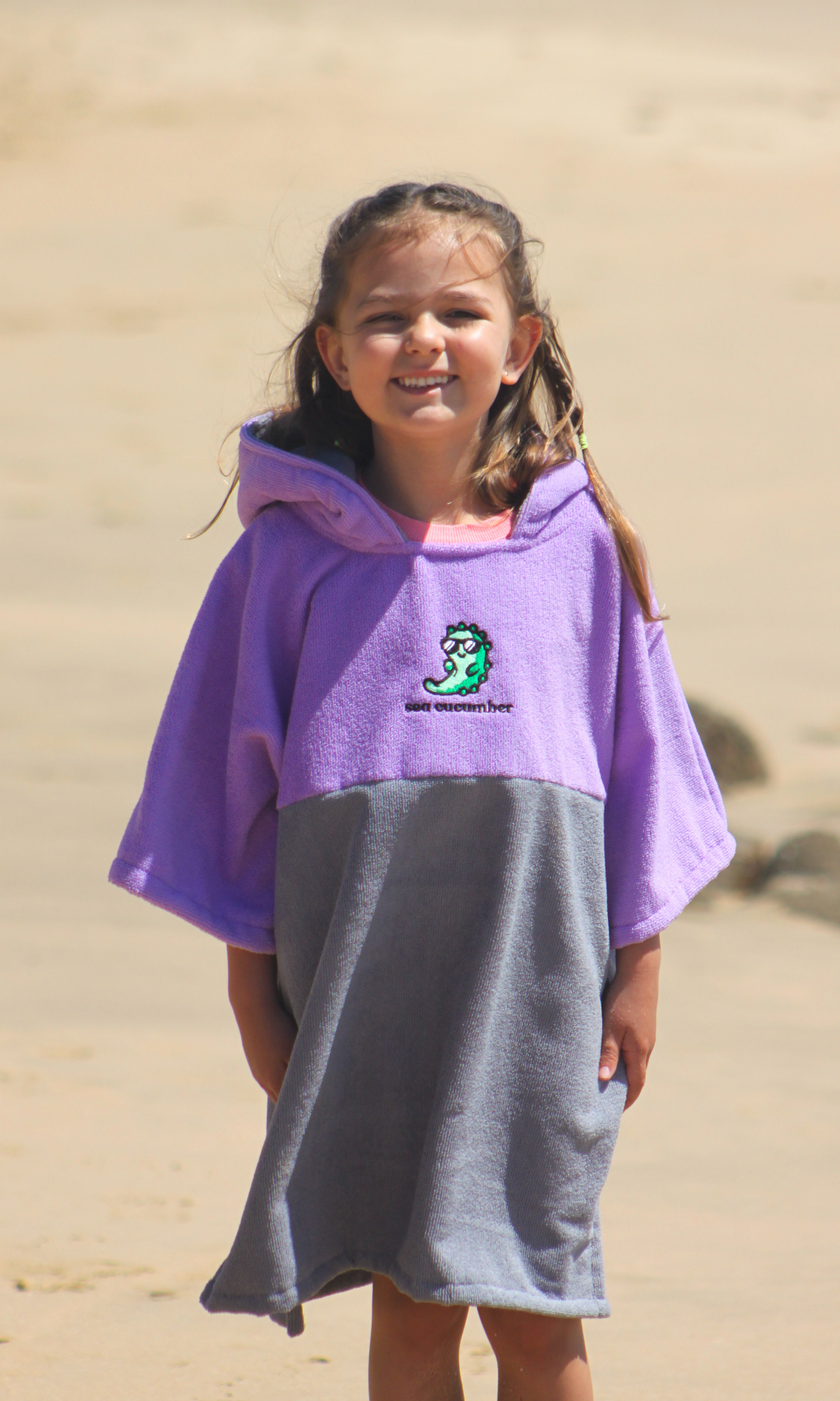 Purple Towel Poncho – Sea Cucumber