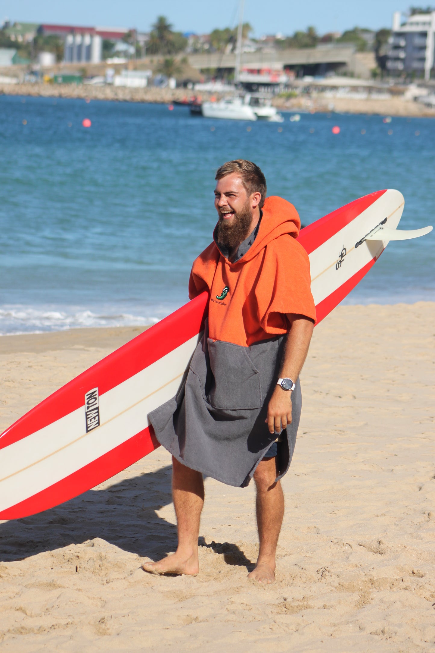Sunset Orange Towel Poncho