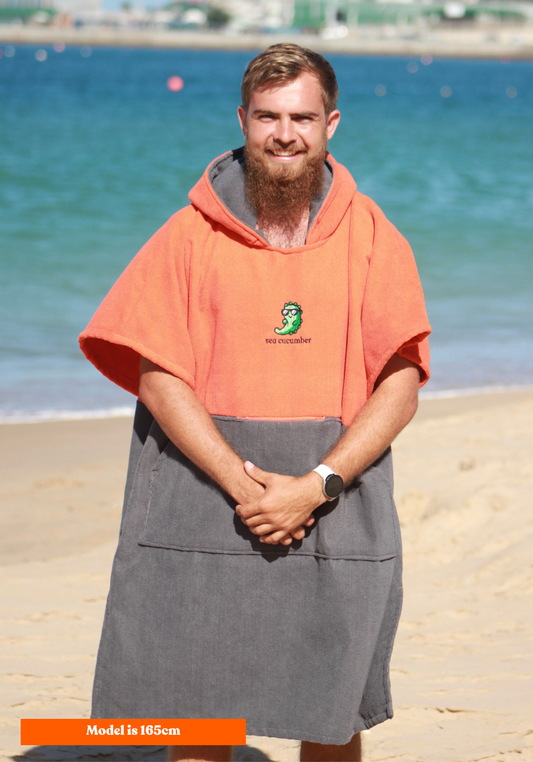 Sunset Orange Towel Poncho