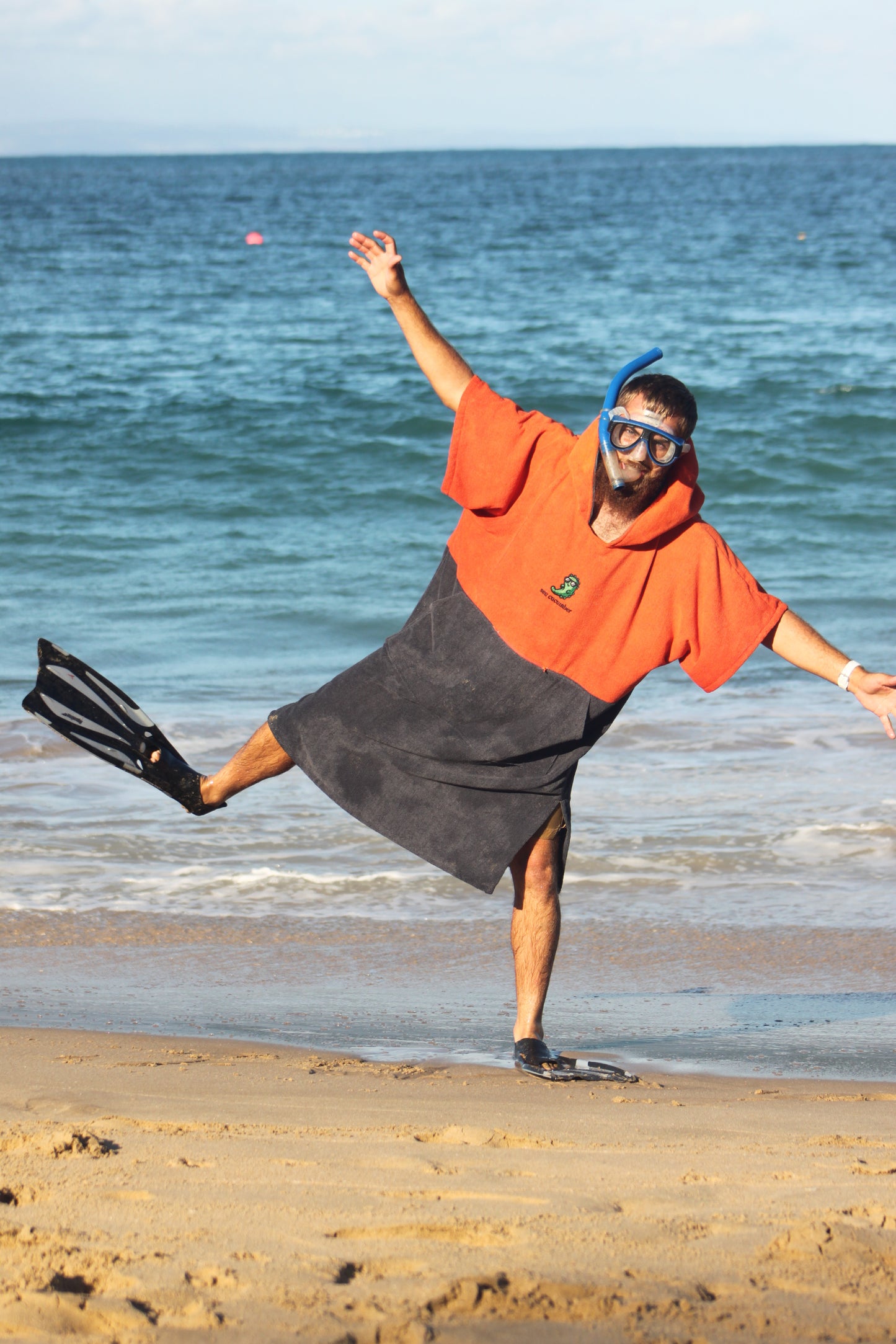 Sunset Orange Towel Poncho